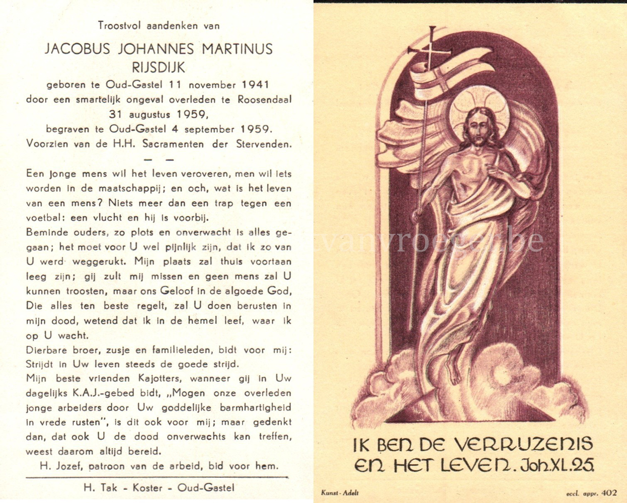 Turnhout van Vroeger Dubbele bidprentjes OudGastel