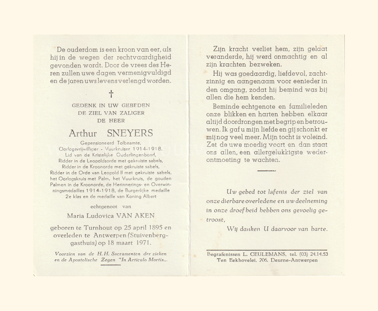 Turnhout van Vroeger Familie Sneyers